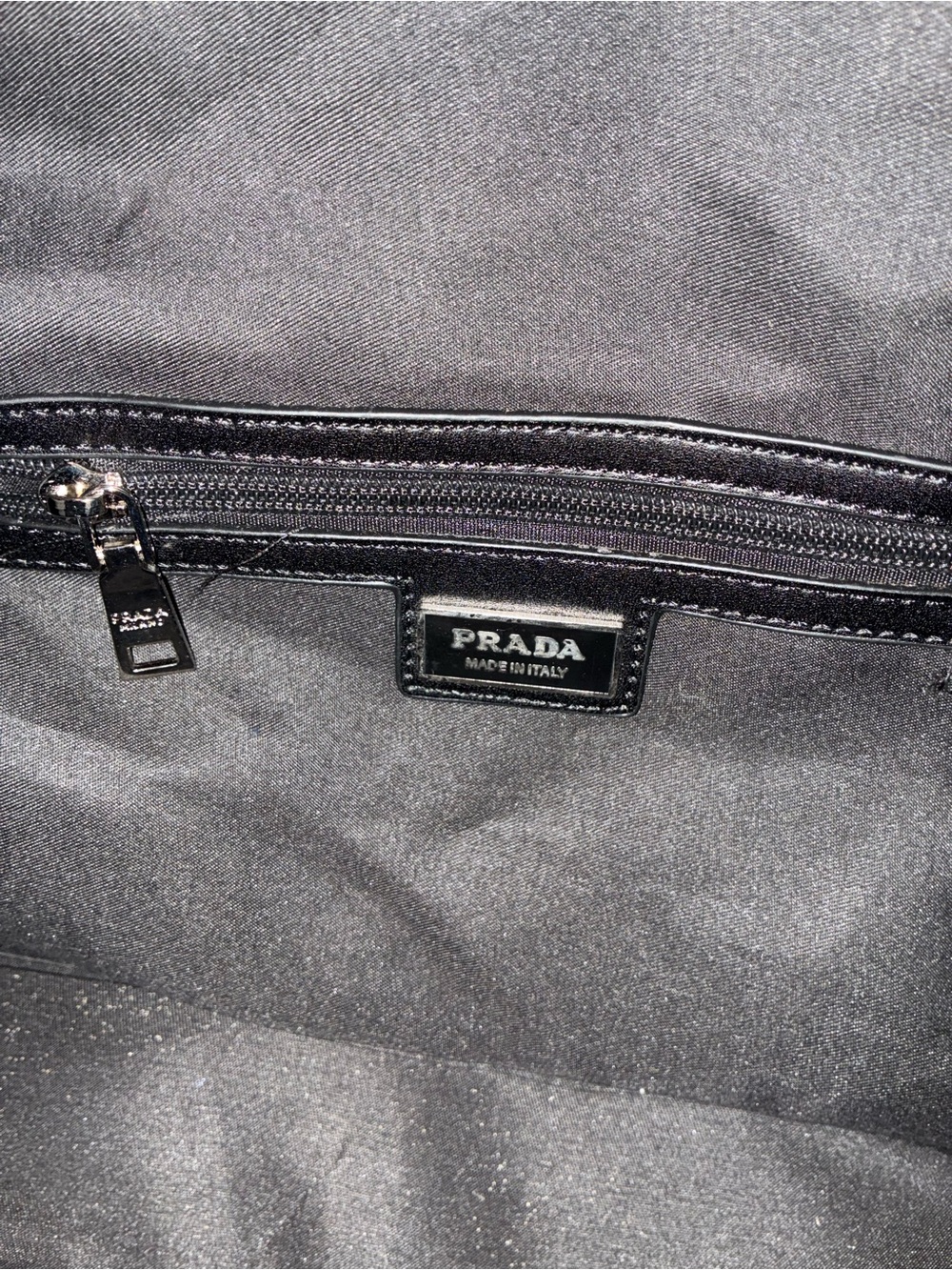 Prada Black Nylon Duffel with Leather Trim and Silver Hardware - Picture 3 of 4